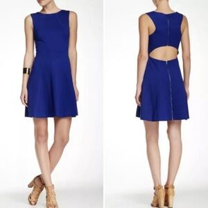Trina Turk Delphine Cutout Back Ponte Blue Fit&Flare Dress
